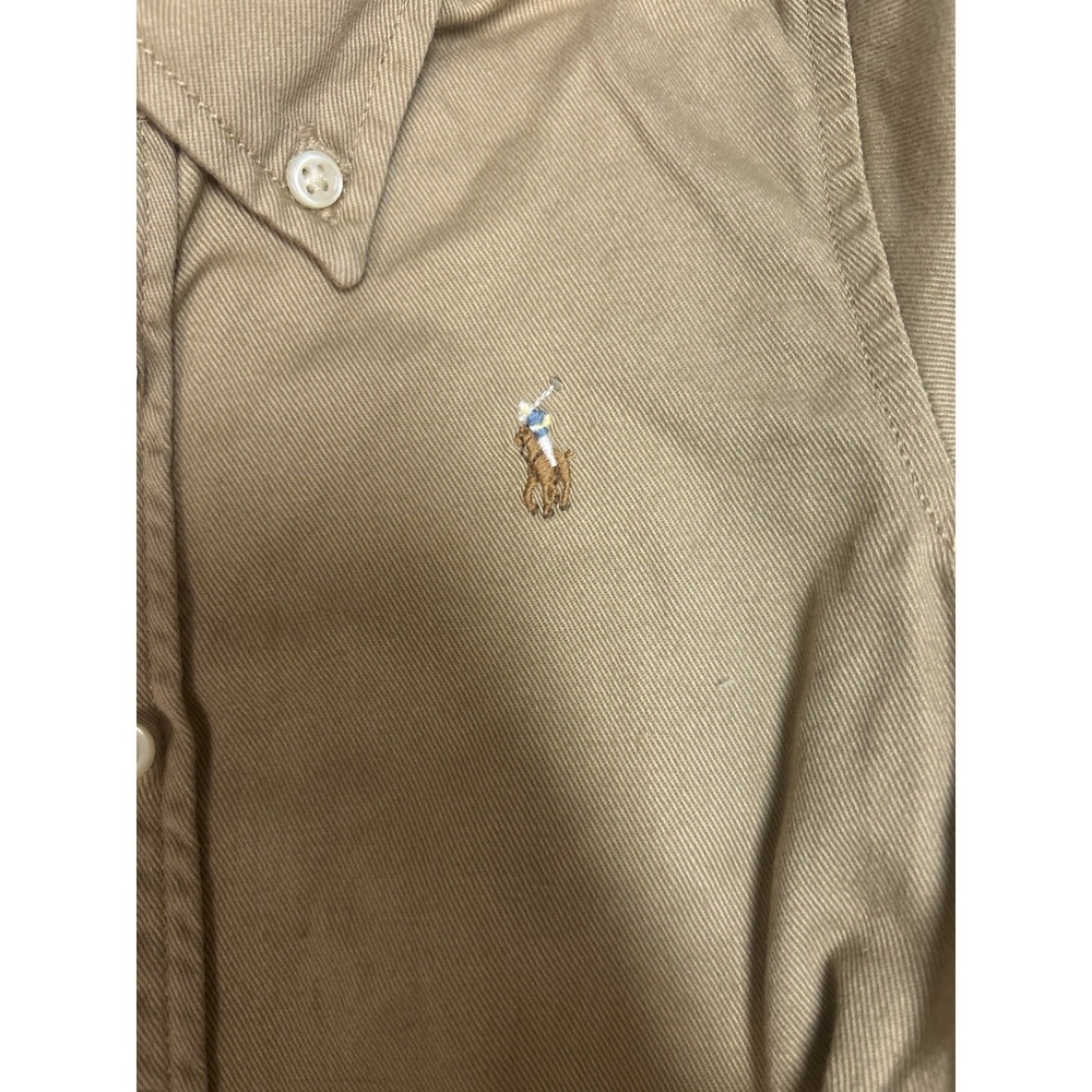 RALPH LAUREN Shirt-Dress Size 4‎ Girls Belted Chino Long Sleeve Khaki - Picture 3 of 11